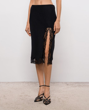 Balmain Черная юбка с кружевом SK0000000082