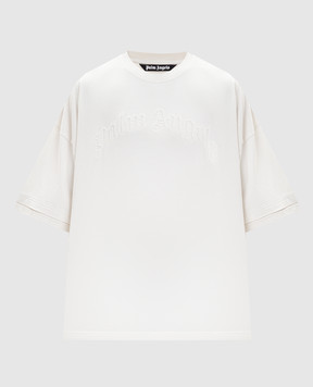 Palm Angels Біла футболка з логотипом PMAA10QS26JER001
