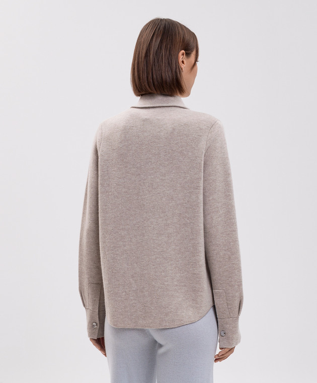 Allude Бежева сорочка з вовни та кашеміру 26517615 зображення 4