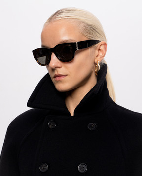 Saint Laurent Коричневые солнцезащитные очки М174 A003E1Y9956