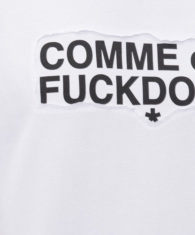 Comme des Fuckdown Белая футболка со вставкой логотипа FMS6CFABM01927 изображение 5