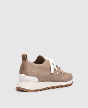 Brunello Cucinelli Коричневі кросівки з емблемою MZ35G2490