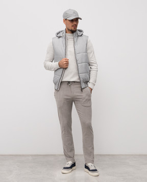 Doriani Cashmere Сірий стьобаний жилет A427CAP323462