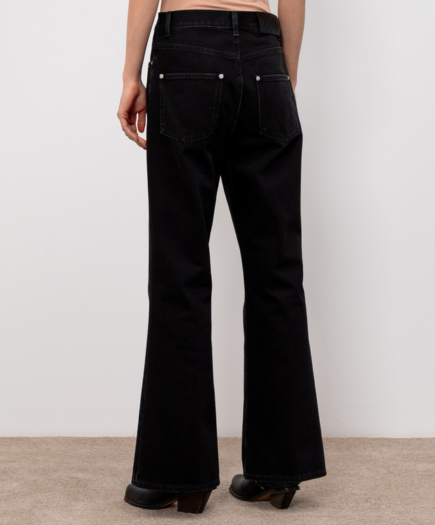 Bottega Veneta Черные джинсы клеш с патчем логотипа 864997V69O0 изображение 4