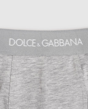 Dolce&Gabbana Детский набор трусов-боксеров серого цвета с узором логотипа L4J701ON00G