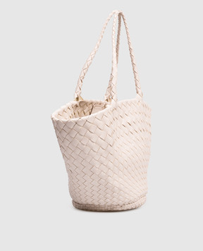 Dragon Розовая кожаная плетеная сумка-тоут Egola DGS68026