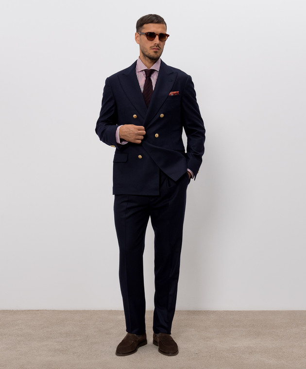 Brunello Cucinelli Бордовая рубашка в полоску MY6490627 изображение 2