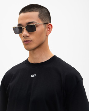 Off-White Золотые очки с гравировкой логотипа OFF OW2031760759