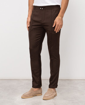 Doriani Cashmere Коричневі штани з вовни та шовку P196NKF18T196