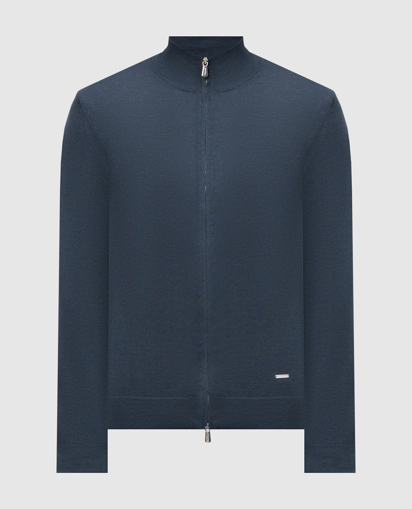 Синий кардиган с шелком