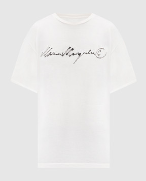 Maison Margiela MM6 Белая футболка с контрастным логотипом SH0GC0077M20258