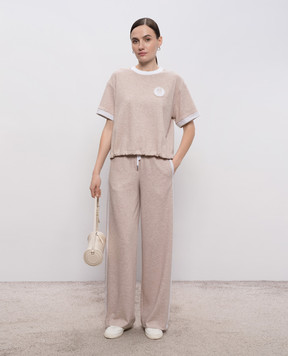 Peserico Бежевые спортивные штаны с лампасами P04241J005667