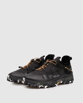 Premiata Чорні комбіновані кросівки CROSS 0.2 на хутрі CROSS02395M