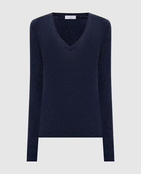 Brunello Cucinelli Синій топ з кашеміром з люрексом M9A822212P