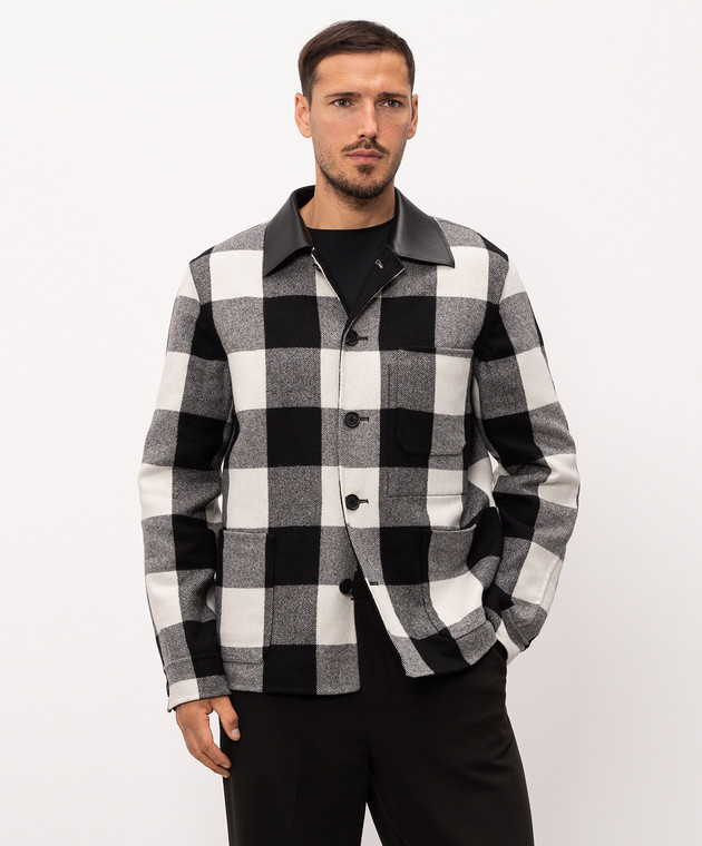 Givenchy Куртка из шерсти в стиле рубашки в клетку BM01EU16KB изображение 3