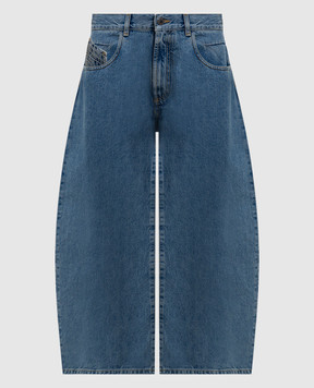 The Attico Сині джинсові кюлоти з патчем логотипа 260WCP00293DDD116AA