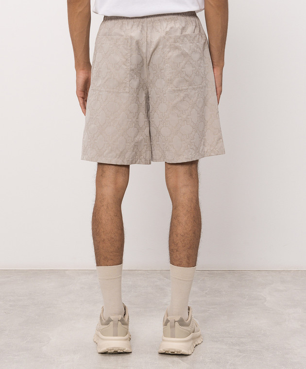 Off-White Бежевые шорты в эмблемы шаблон 44MCB09KF26F002 изображение 4