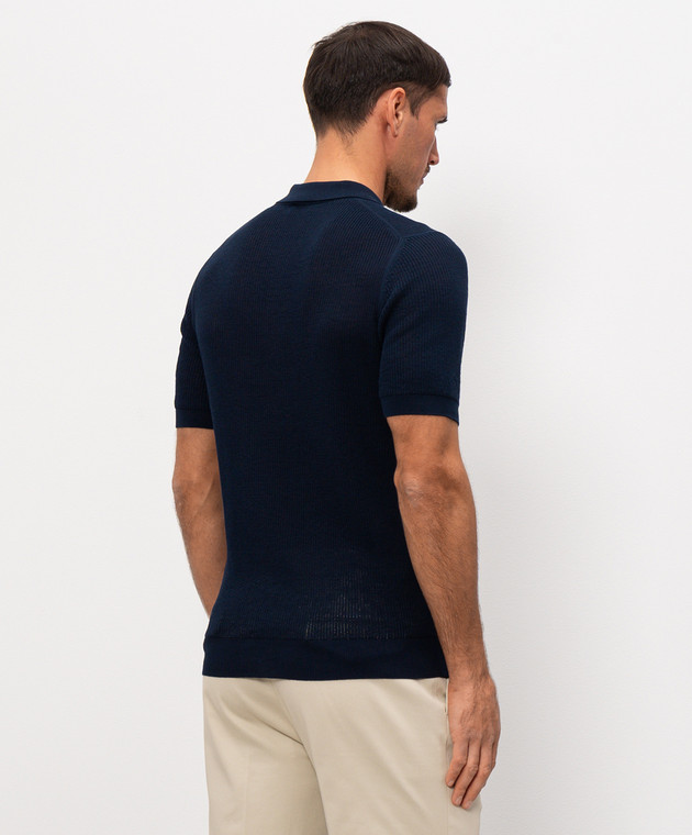 Pini Parma Синє поло з блискавкою POLRIBZIPBL зображення 4