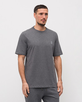 Brunello Cucinelli Серая футболка с эмблемой M0B138440