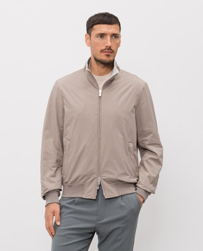 Enrico Mandelli Бежевая куртка с вышивкой логотипа 3T583A519V