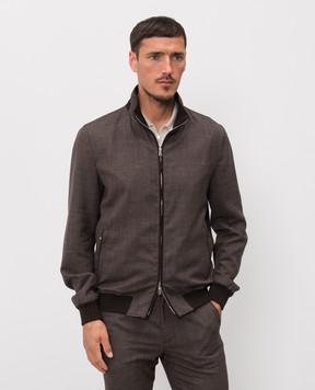 Enrico Mandelli Коричнева куртка з вовни, шовку та льону 3T501B6020