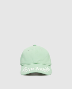 Palm Angels Детская зеленая кепка с принтом логотипа PBLB002S26FAB001