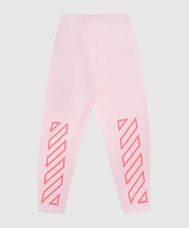 Off-White Дитячі рожеві джогери з принтом логотипа Off 44GCH001S26F001 зображення 2