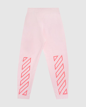 Off-White Дитячі рожеві джогери з принтом логотипа Off 44GCH001S26F001