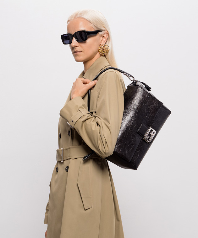 Fendi Черная кожаная сумка Baguette Soft 8BR857B14M изображение 2