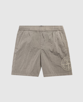 Stone Island Детские шорты цвета хаки с вышивкой эмблемы L1S16B100001S00431012