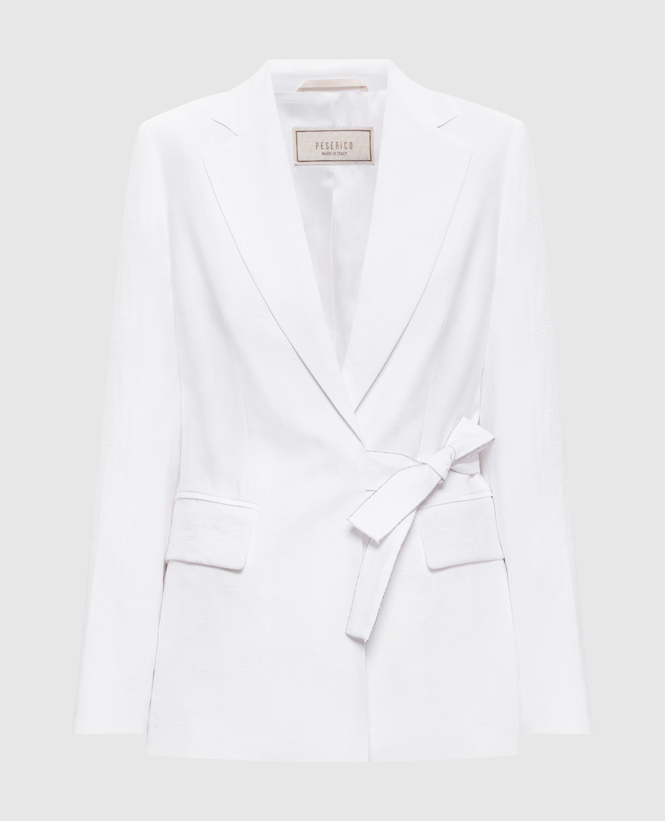 Білий жакет з льоном