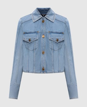 Balmain Блакитна укорочена джинсова куртка GF1TC215DG11