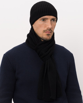 Cashmere&Whiskey Черная шапка из шерсти мериноса 201