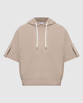 Brunello Cucinelli Бежево худи с короткими рукавами MN05NSW409