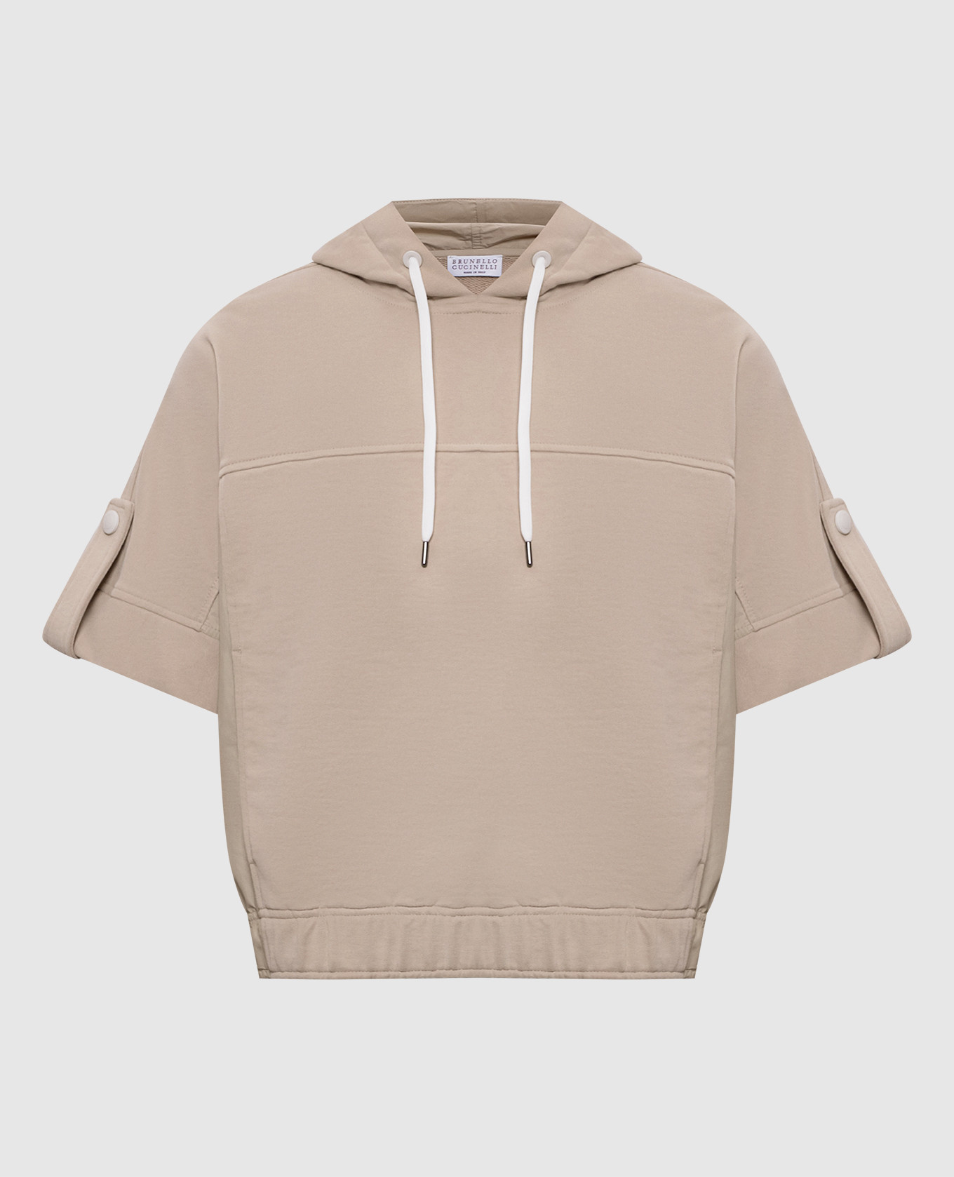 

Бежево худи с короткими рукавами, Бежевый, Худи