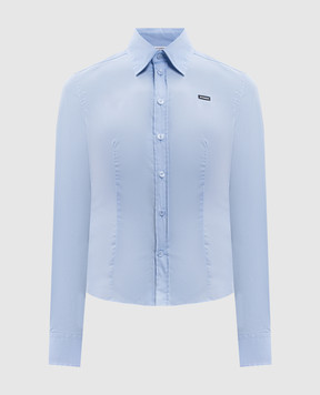 Vetements Блакитна сорочка з нашивкою логотипа WH27SH040LB