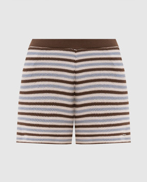 Woolrich В'язані шорти кольору айворі в смужку CFWWSH2004FRUT5335