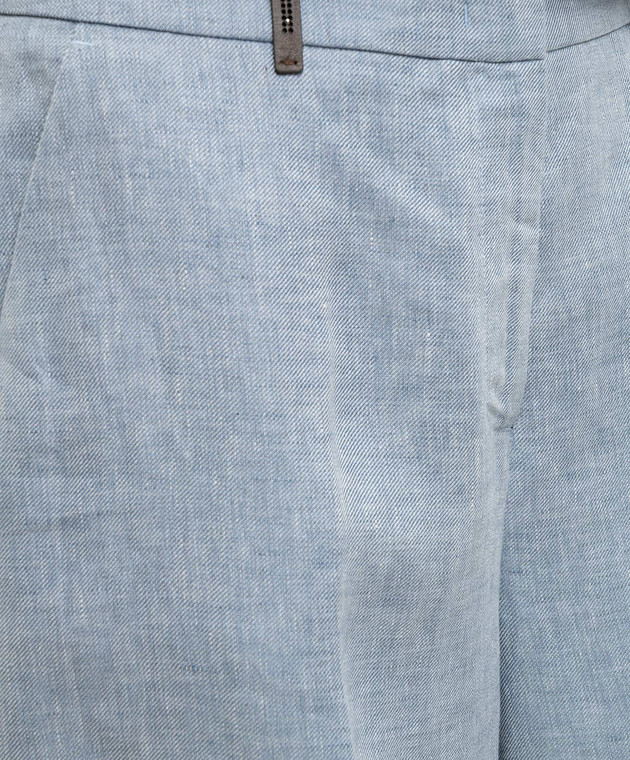 Peserico Блакитні шорти з льону з відворотами P0414002598 зображення 5