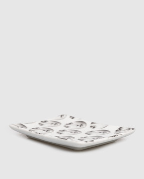 Fornasetti Біла порцелянова попільничка Tema e Variazioni в принт P37X197