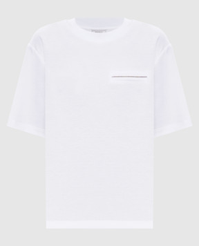 Peserico Біла футболка з ланцюжком A06235J05635C