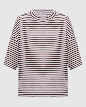 Brunello Cucinelli Белая футболка с кашемиром M9A849210