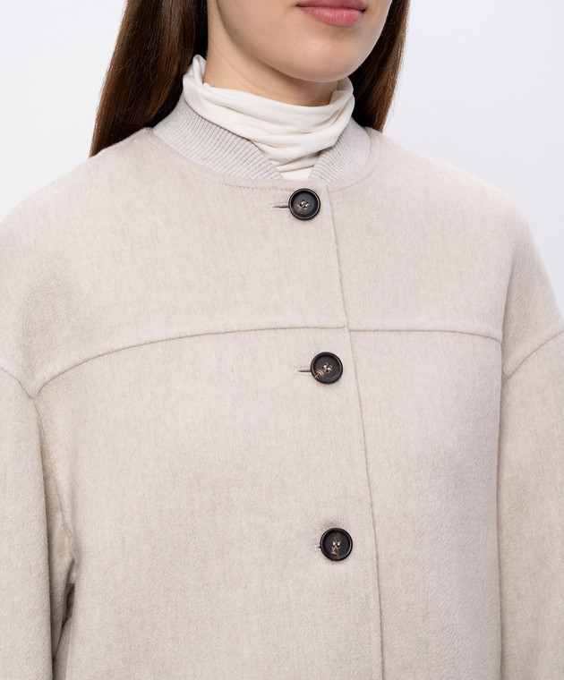 Brunello Cucinelli Бежева куртка з кашеміру MD5037553P зображення 5
