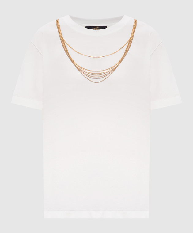 Twinset Белая футболка с цепочками 262AP2460
