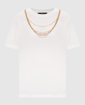 Twinset Белая футболка с цепочками 262AP2460