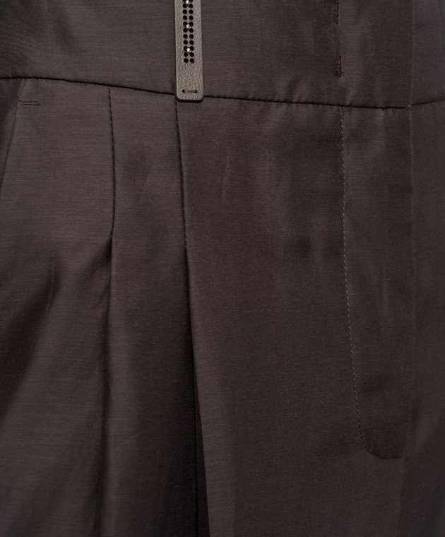 Peserico Коричневые брюки с шелком с брендовым патчем A04092D08372 изображение 5