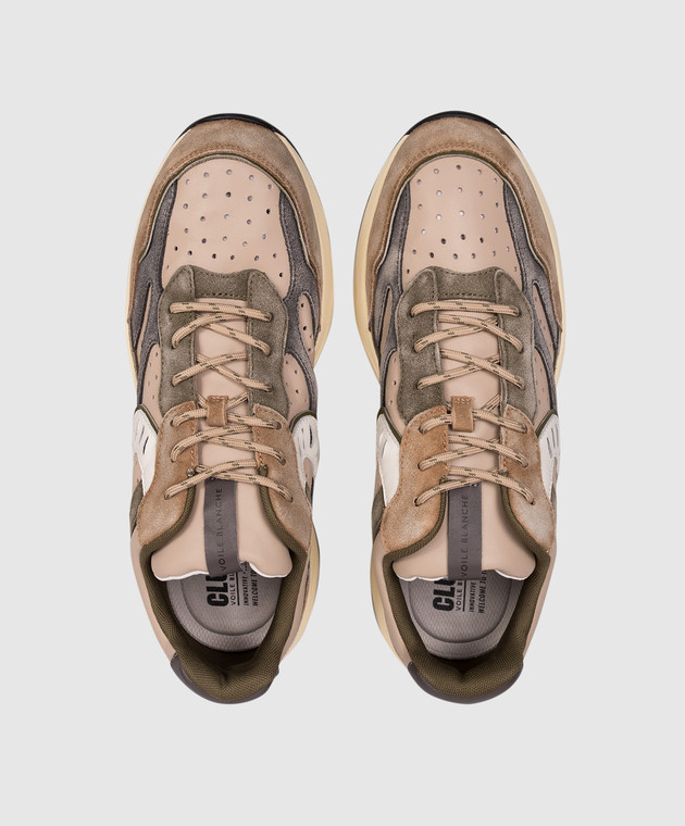 Voile Blanche Бежевые кожаные кроссовки Club 22 0012019829011D32 изображение 4