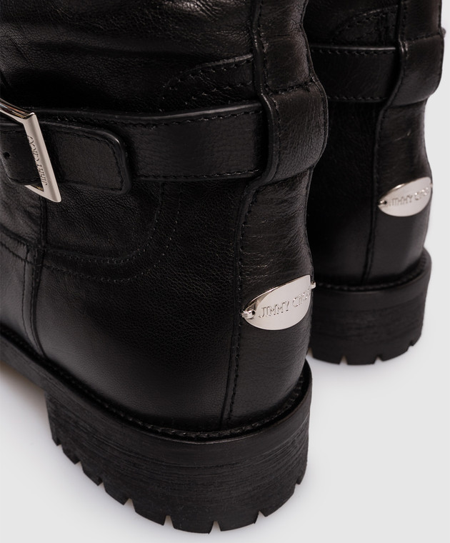 Jimmy Choo Чорні шкіряні чоботи Biker BIKERKBERZ зображення 5