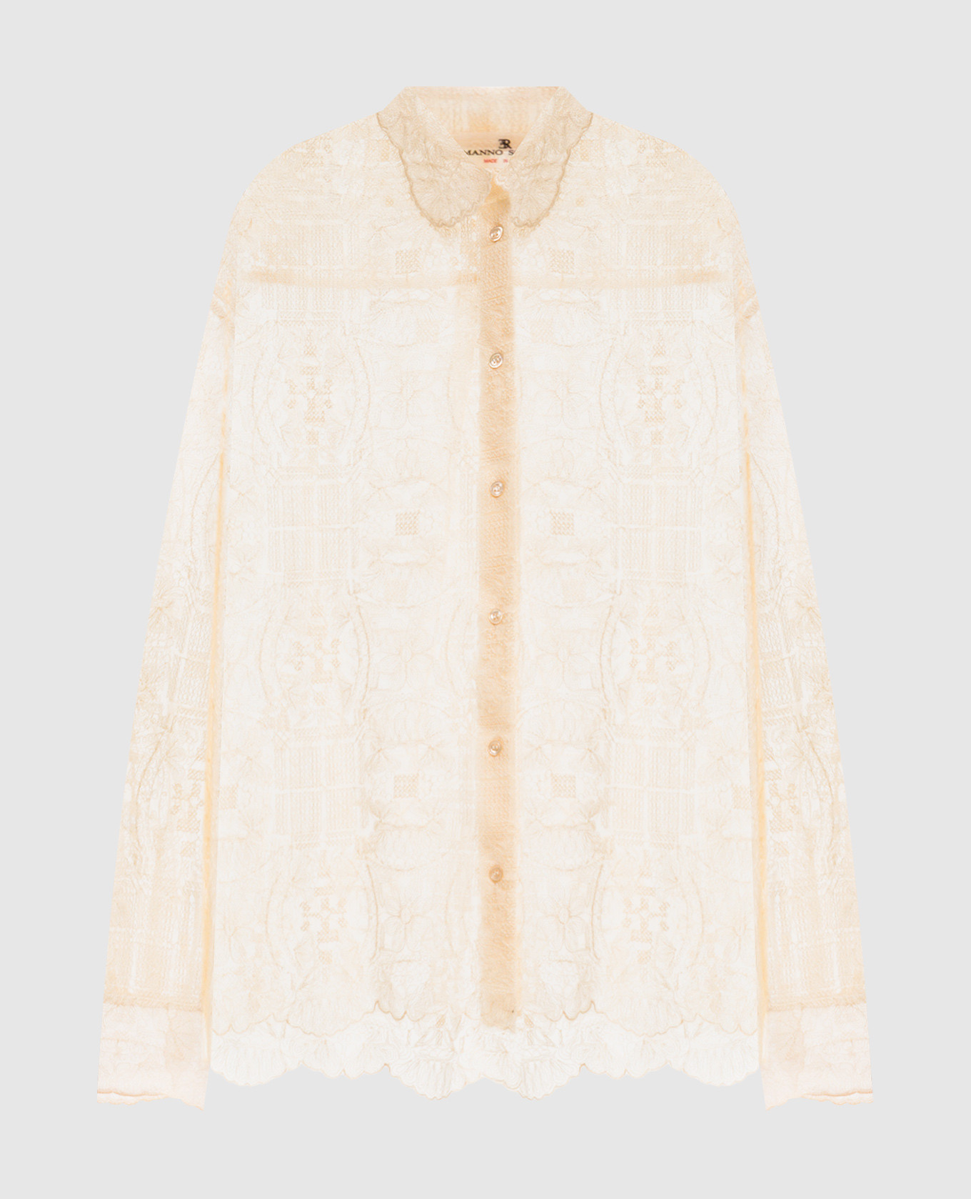 

Бежевая блуза с вышивкой, Бежевый, Блузы