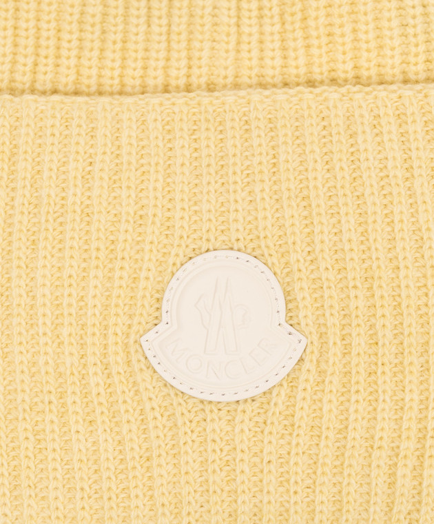 Moncler Желтая шапка из шерсти и шелка с нашивкой логотипа L20933B00026M4281 изображение 4