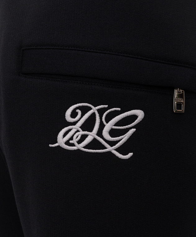 Dolce&Gabbana Темно-сині джогери з вишивкою монограми GVS2HZG7P9L зображення 5